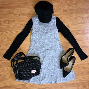 Heather Gray A-Line Mock Neck Dress